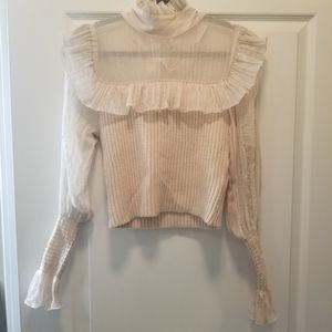 NWT Zara Vintage Look/Bohemian Style Sweare Top